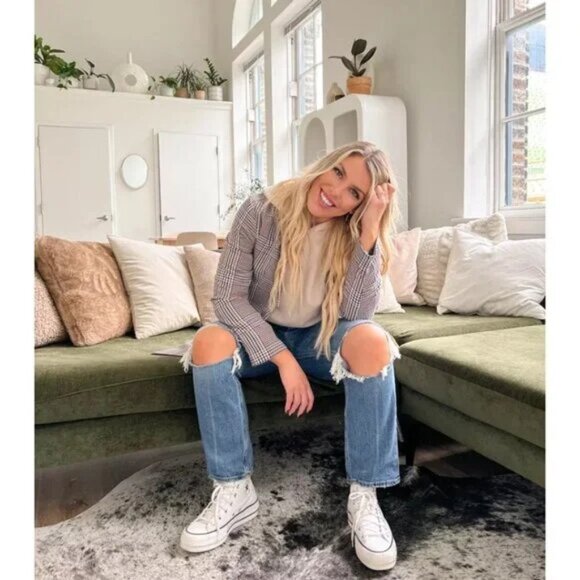 BB Dakota Prep Cool Plaid Longline Blazer - Picture 2 of 5